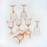 8 Rosaline Luminarc Arcoroc stemmed glasses - vintage 80s