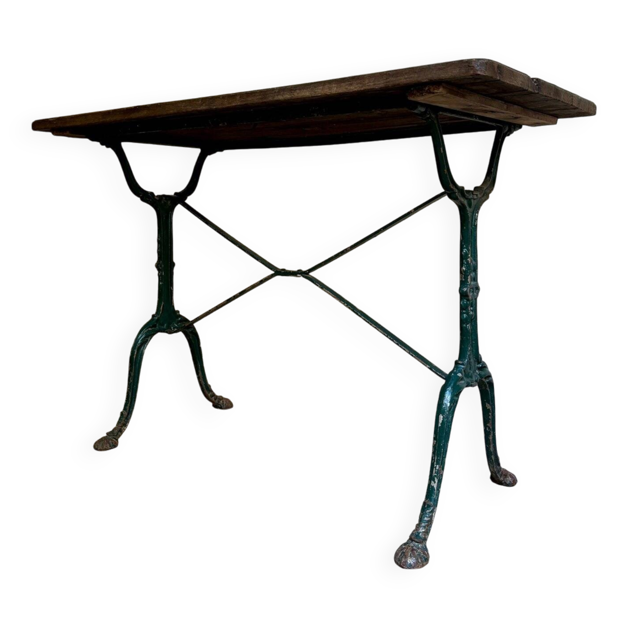 Table bistrot en fonte de fer et bois