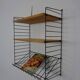 Swedish wall unit in ash and metal by Kajsa & Nils Nisse Strinning for String, 1950s