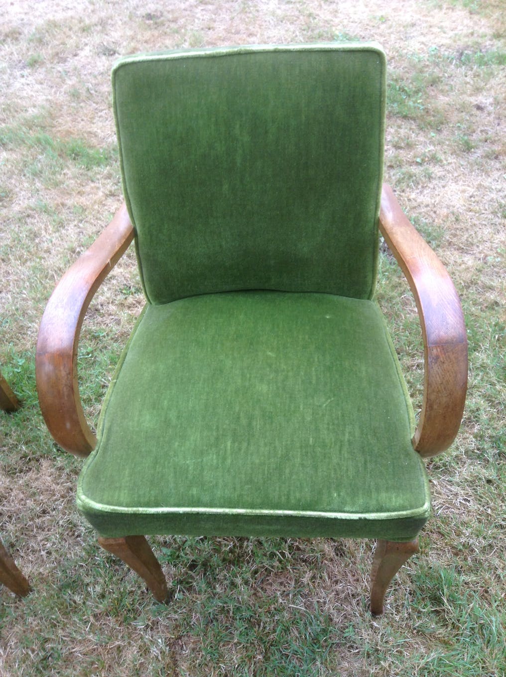 Pair of bridge Green Velvet Chair