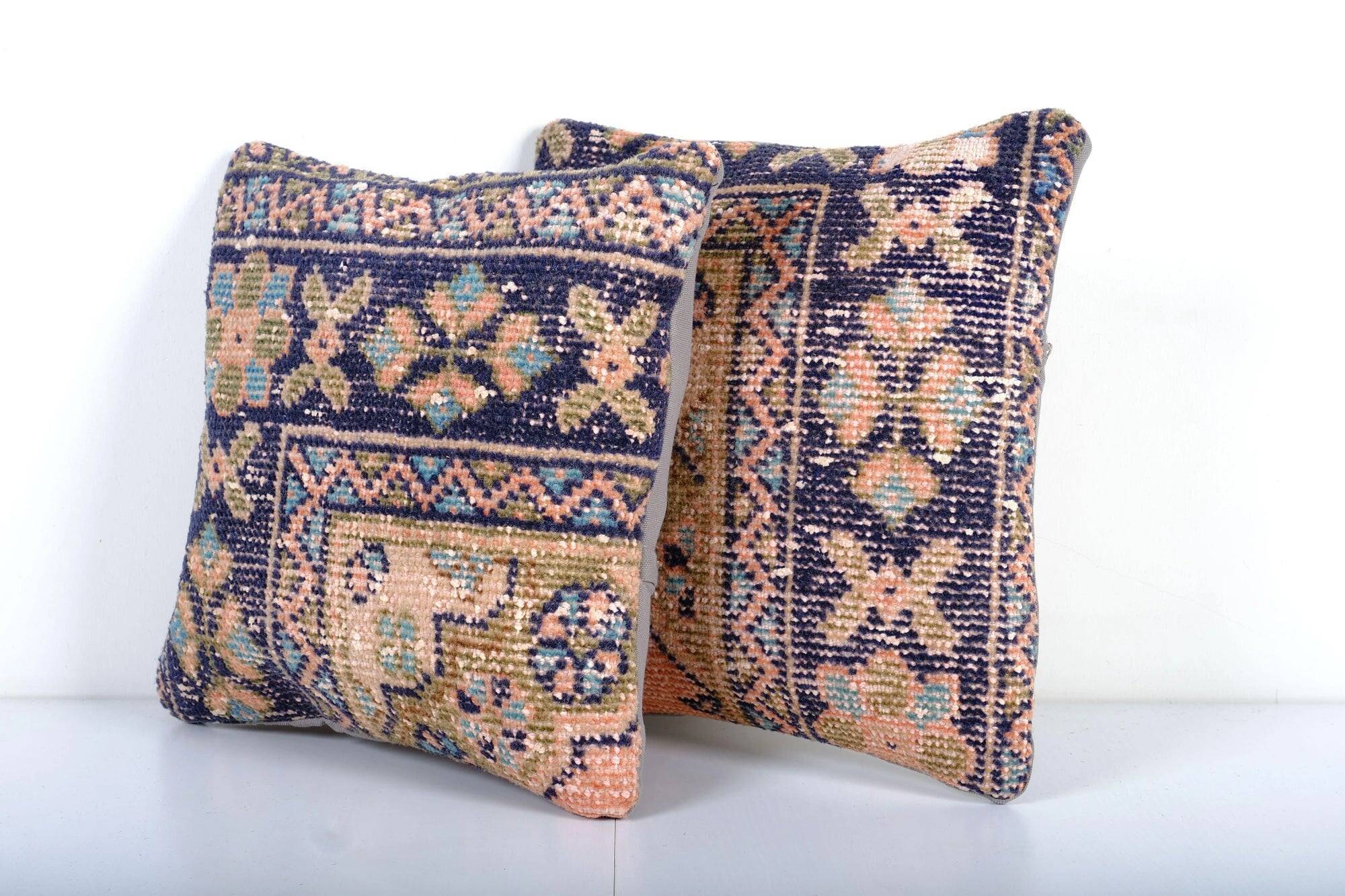 Set of 2 vintage Turkish cushion covers 41x41 cm