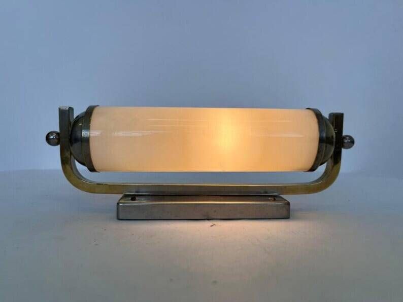 Bauhaus Chrome and glass Wall Lamp, 1930s - Czechoslovakia