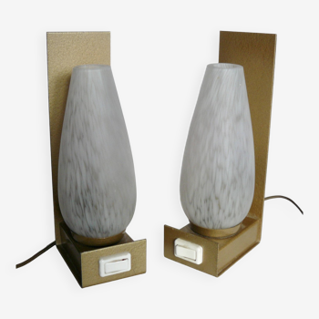 Pair of wall-mounted bedside lamps design 1950-60