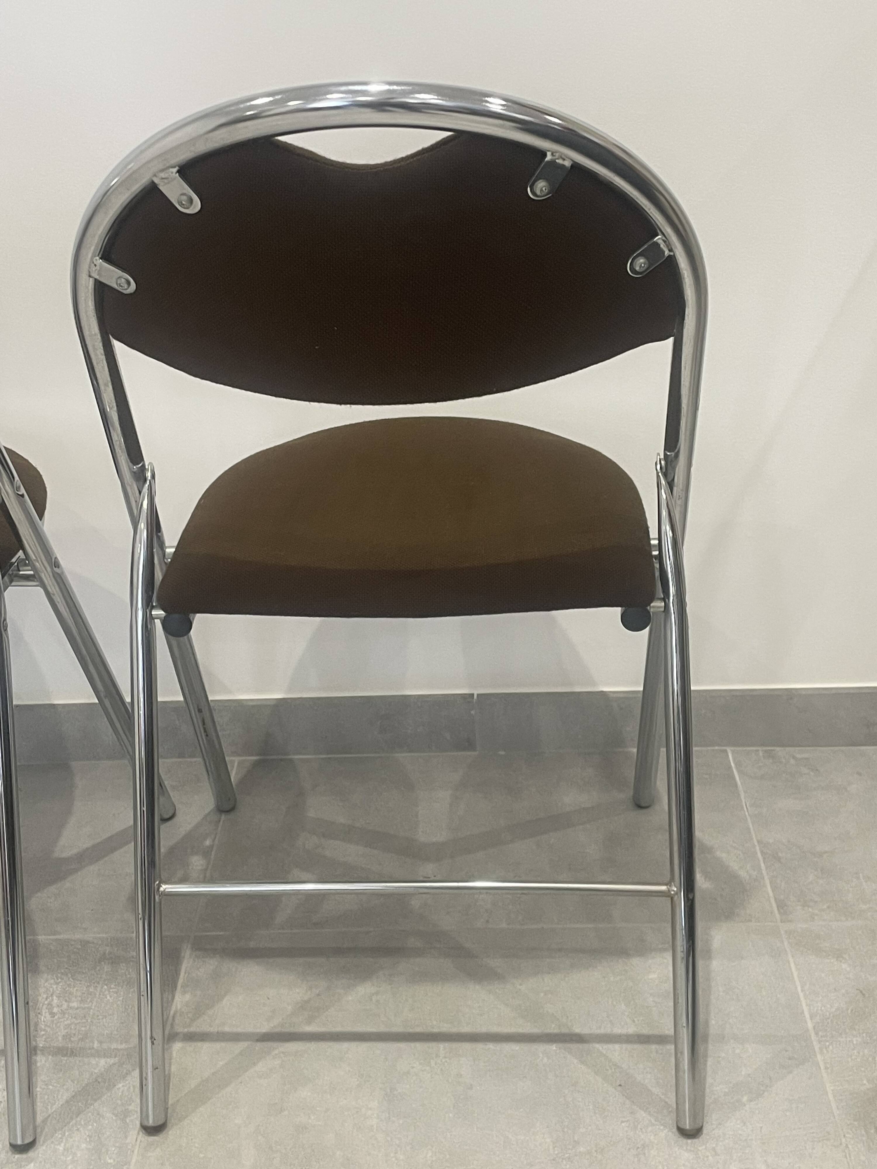 Set of 4 folding chairs in Trigano Hestia fabric