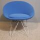 Pair of Italian blue low chairs 1950