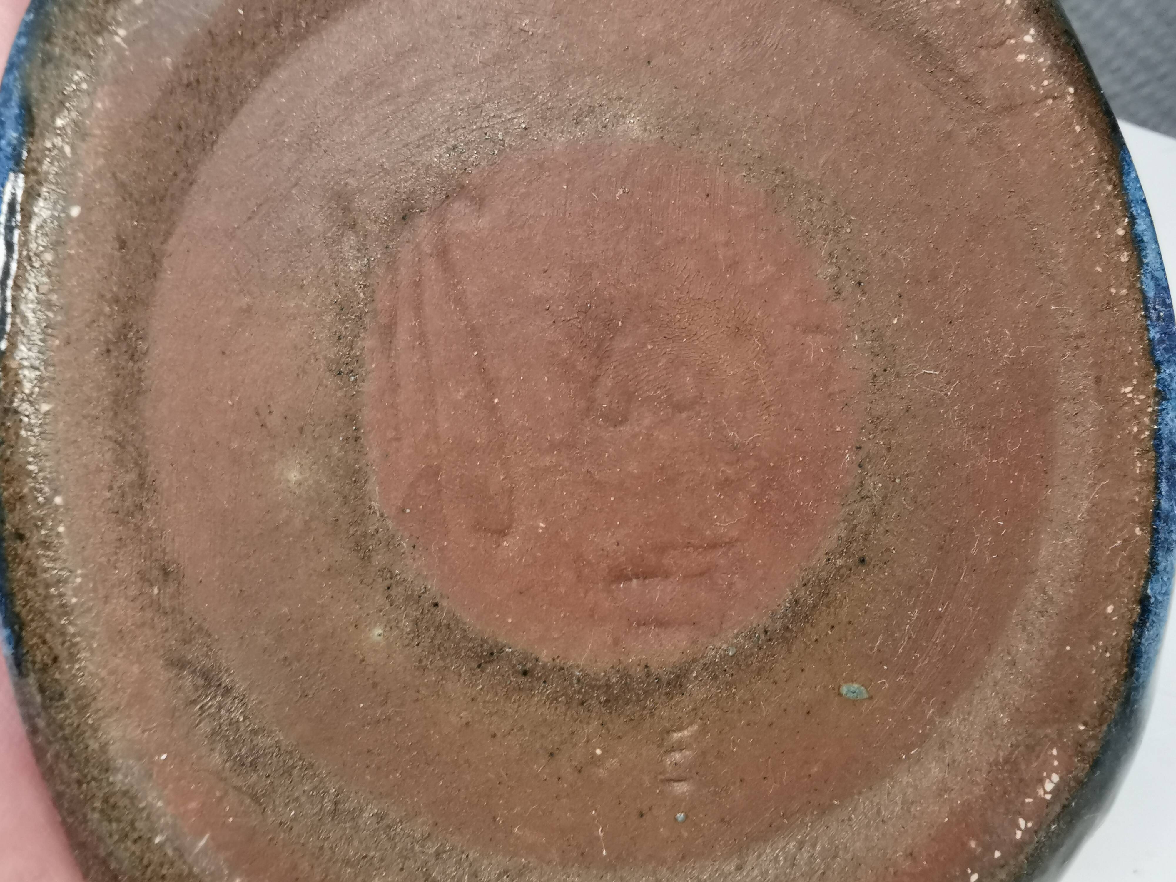 Ceramic bowl in bluish glaze. By Marianne Starck (MS) Denamrk 1960s