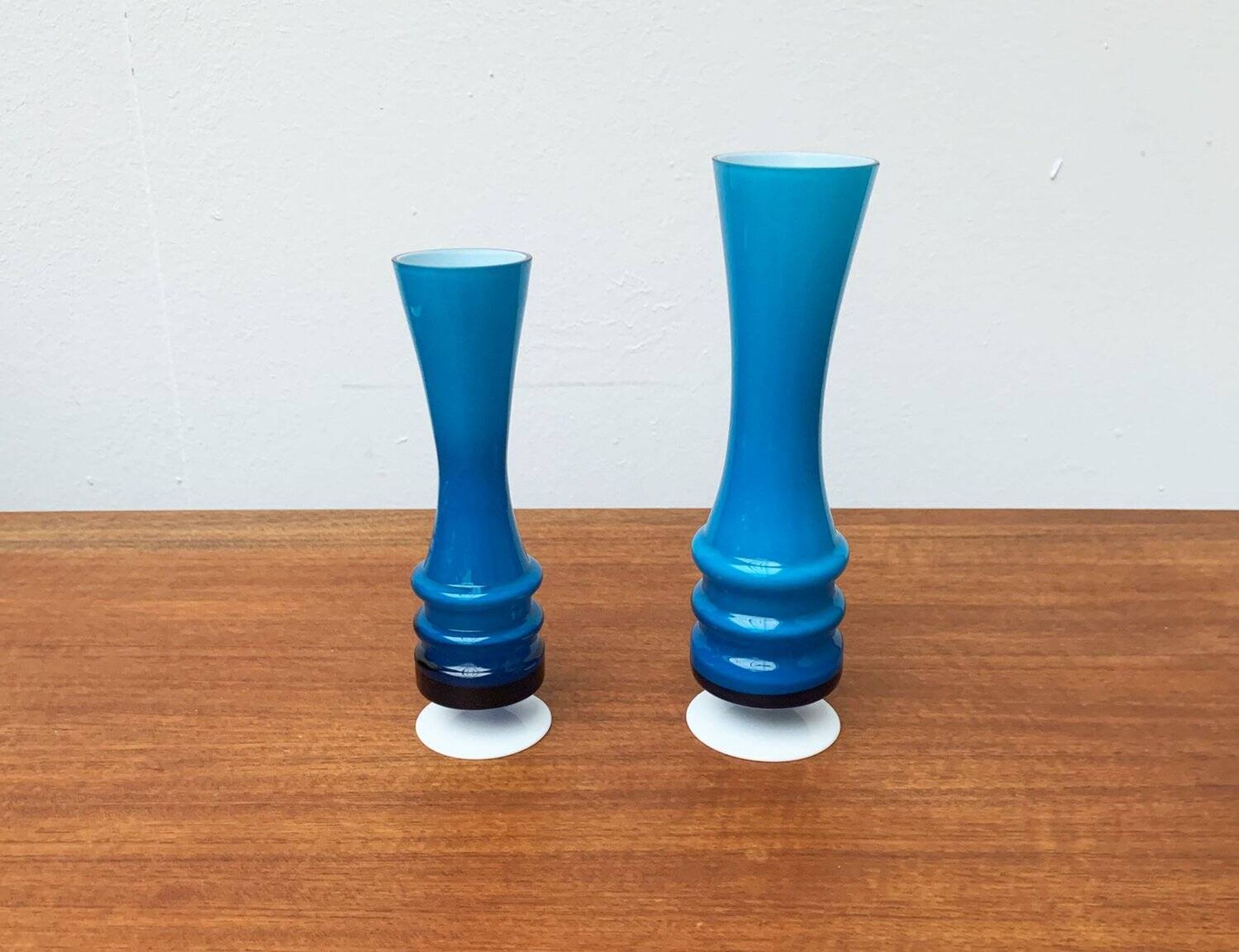Mid-century German glass vases by Karl Friedrich, 1960s, set of 2.