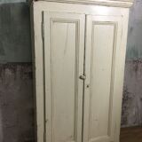 Old wardrobe, aged white patina