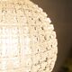 1960s Holophane Ball Pendant Chandelier, Thick Glass, 30 cm, and Vintage Brass