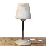 Chromed Metal And Alabaster Table Lamp, Spain, 1980's