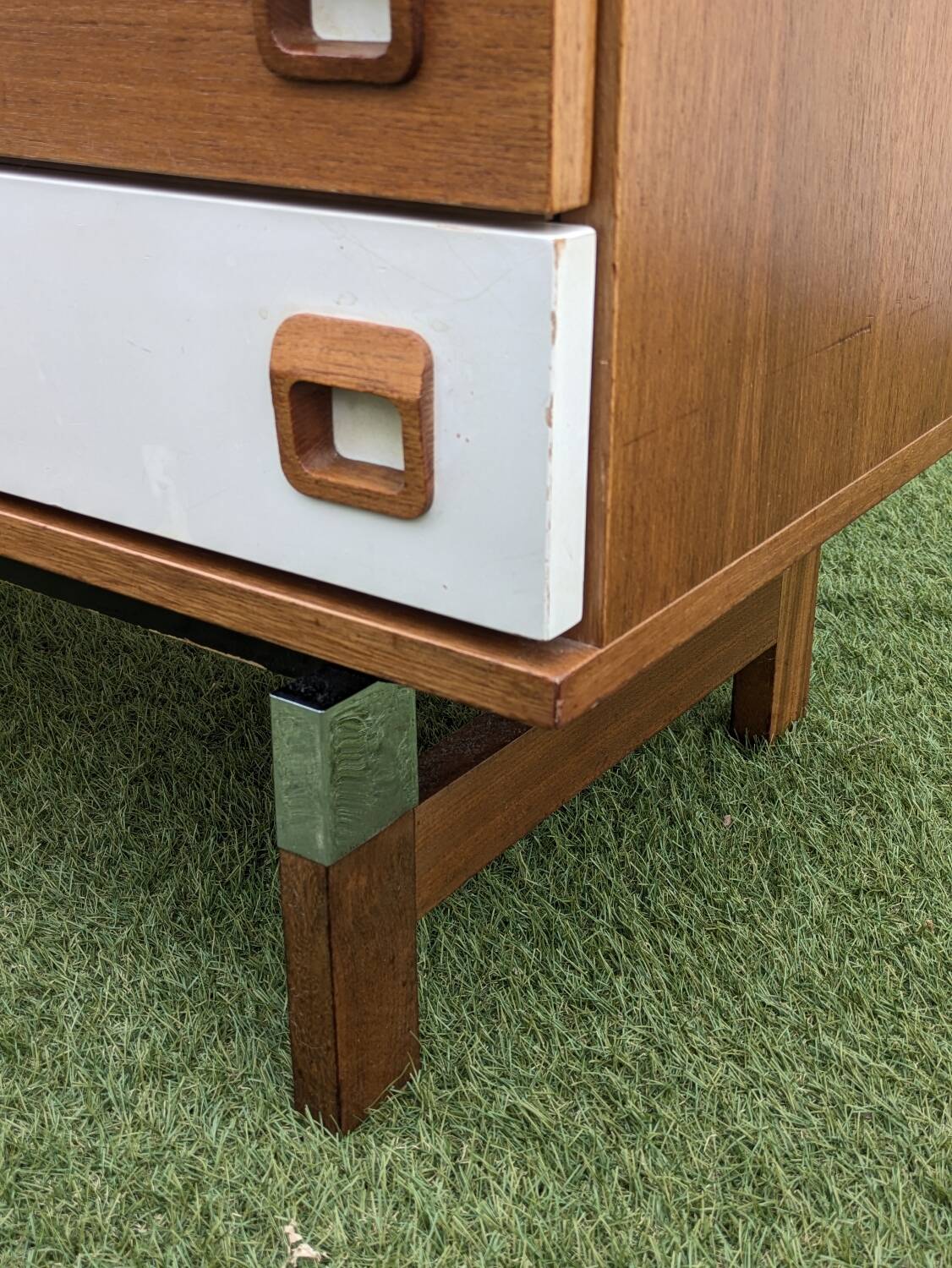 Commode scandinave vintage 1960 Teck & chrome