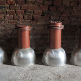 Set of 4 industrial hangings  in steel and Polycarbonate