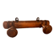 Old wooden coat rack with 2 hooks