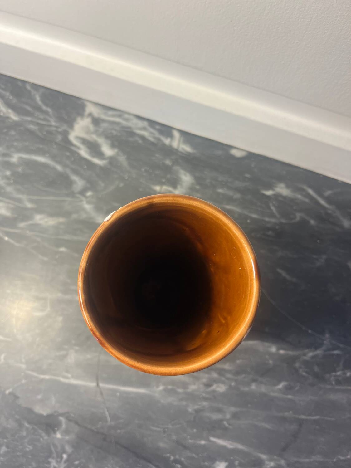 Small ceramic vase with textured details, brown tones, 1970s