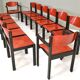 Italian postmodern stacking chairs in Sottsass style, Italy, 1970s, set of 14