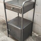 old metal medical bedside table circa 1930/40