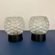 Pair of vintage wall lamps in molded glass and thermoplastic