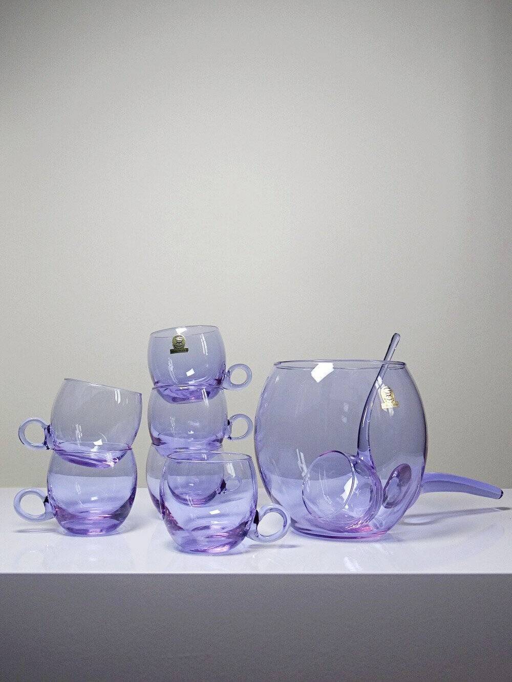 Vintage 70s Alexandrite Crystal "Bleikristall" Sangria/Punch Set