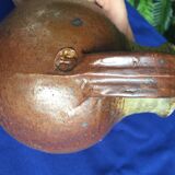 Pitcher in two-tone glazed stoneware