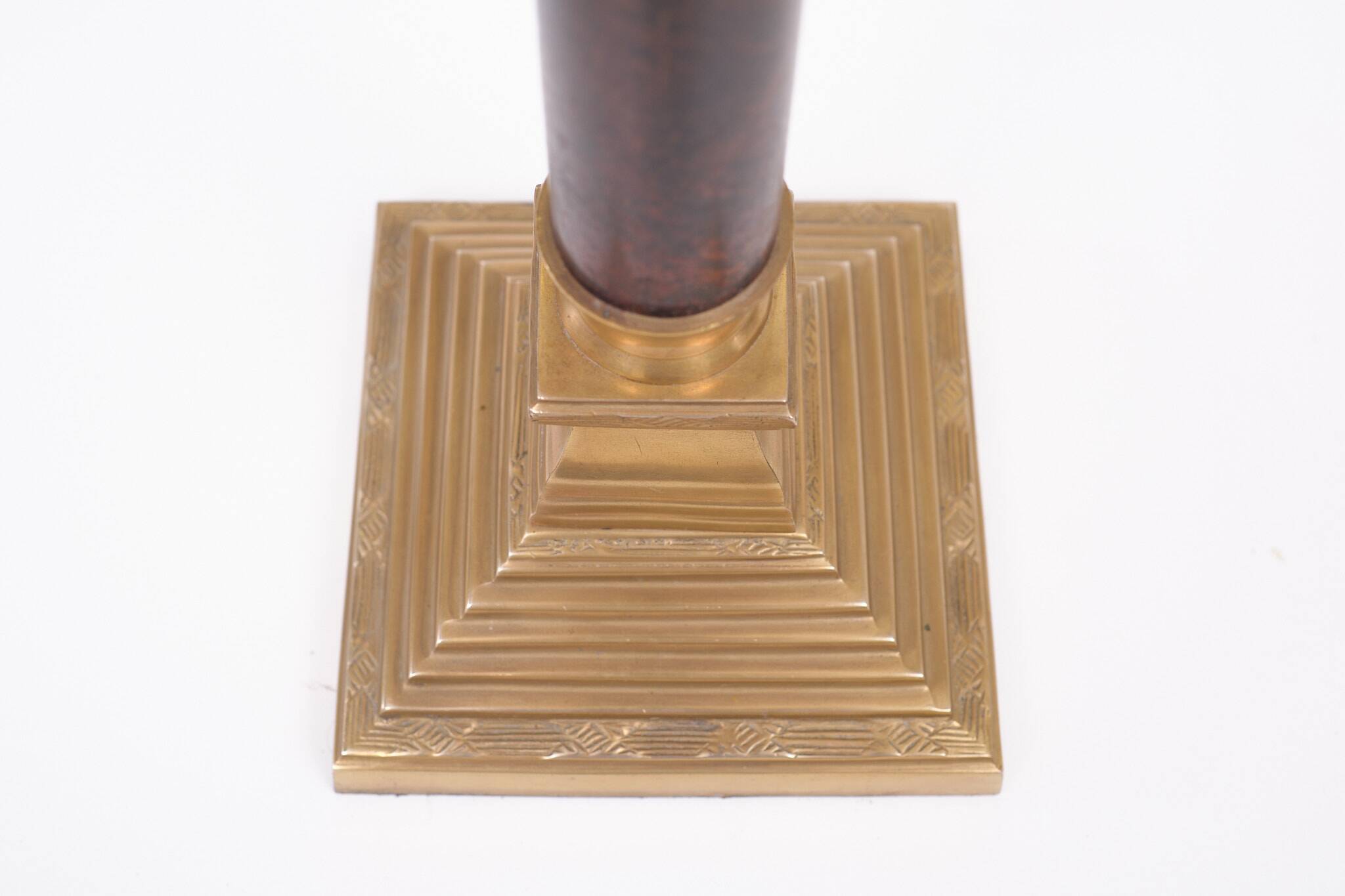 Set brass column table lamps 1970s de knudt belgium