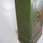 Antique Cabinet Hand Painted With Floral Decorations From 1890s
