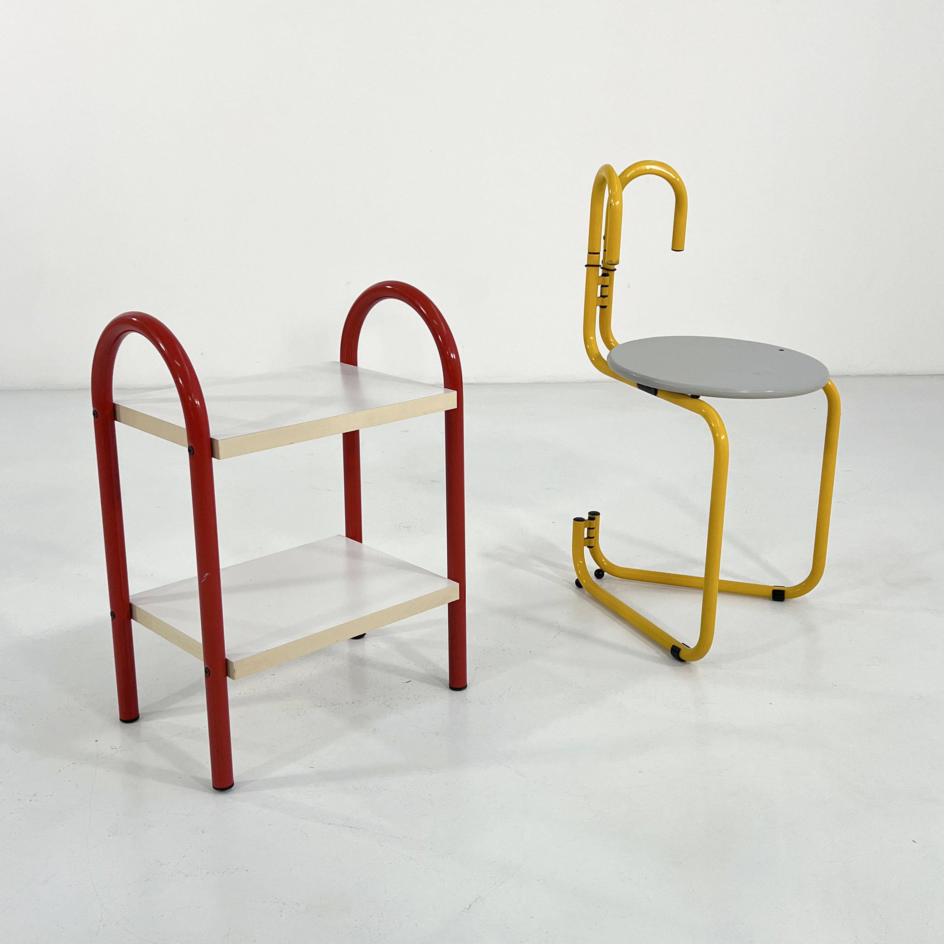 Coral tubular side table, 1980