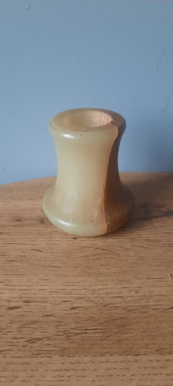 Alabaster candle holder