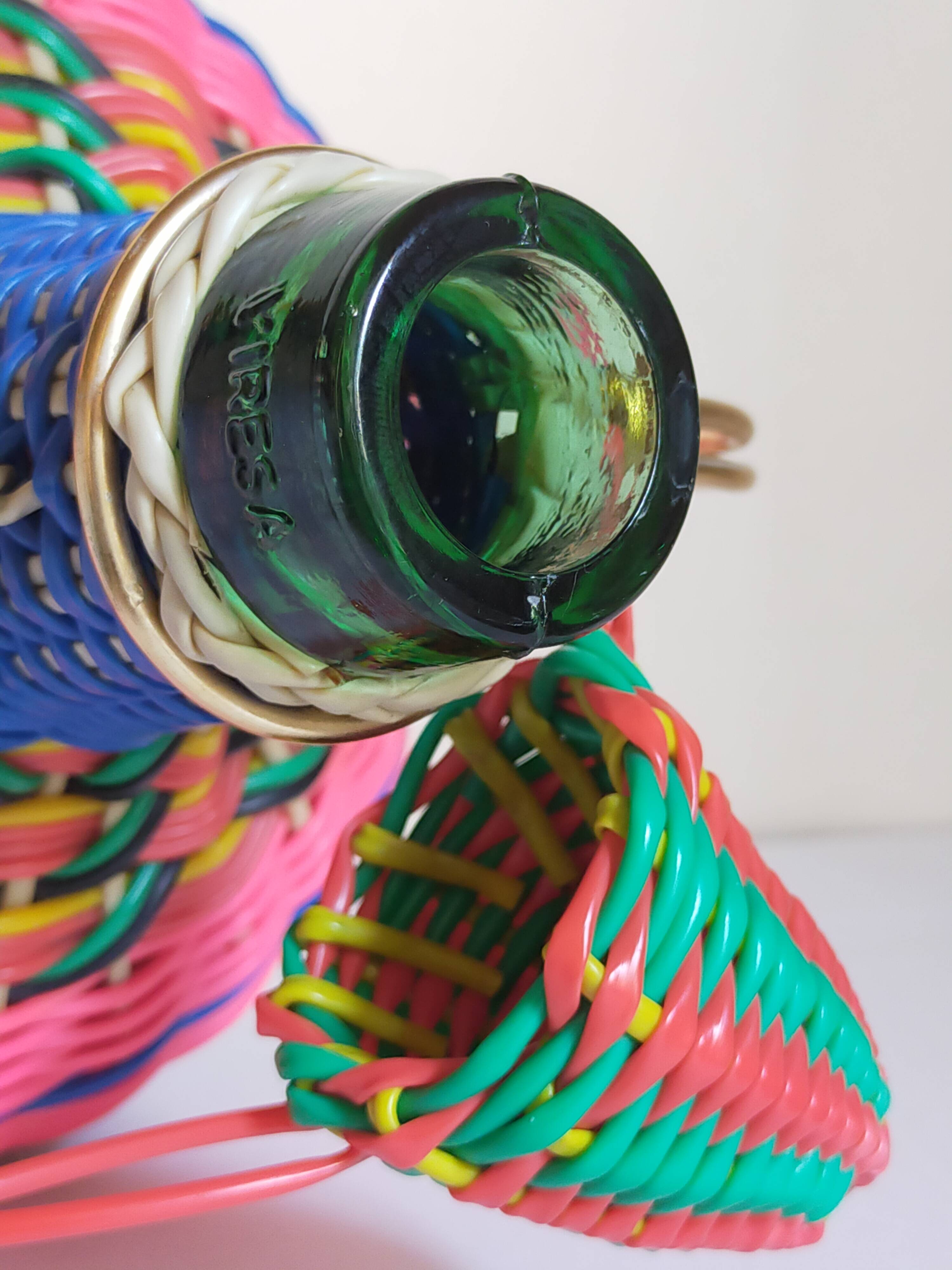 Dame-Jeanne scoubidou vintage 4 liters