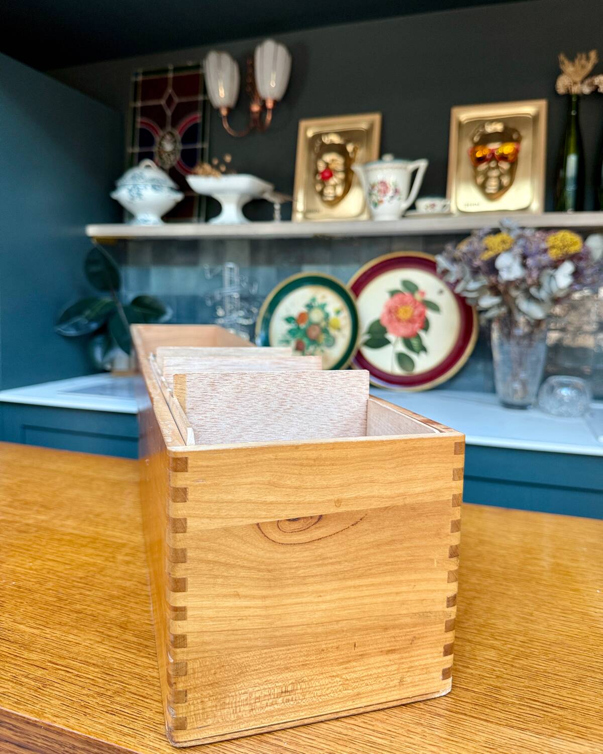 Large old wooden jug box