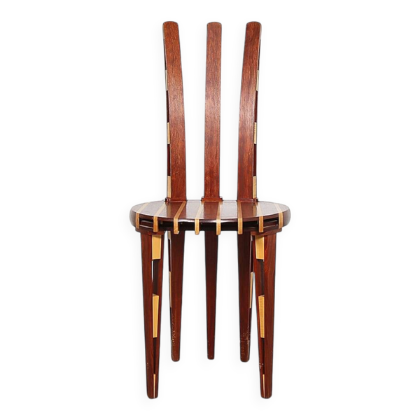 Chaise Tomahawk en bois rare, chef-d'œuvre des années 90