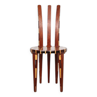 Chaise Tomahawk en bois rare, chef-d'œuvre des années 90