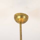 Pair of matte gold-plated brass chandeliers. Italian work from the 1970s.