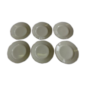 Lot de 6 assiettes à dessert en porcelaine Sarreguemines