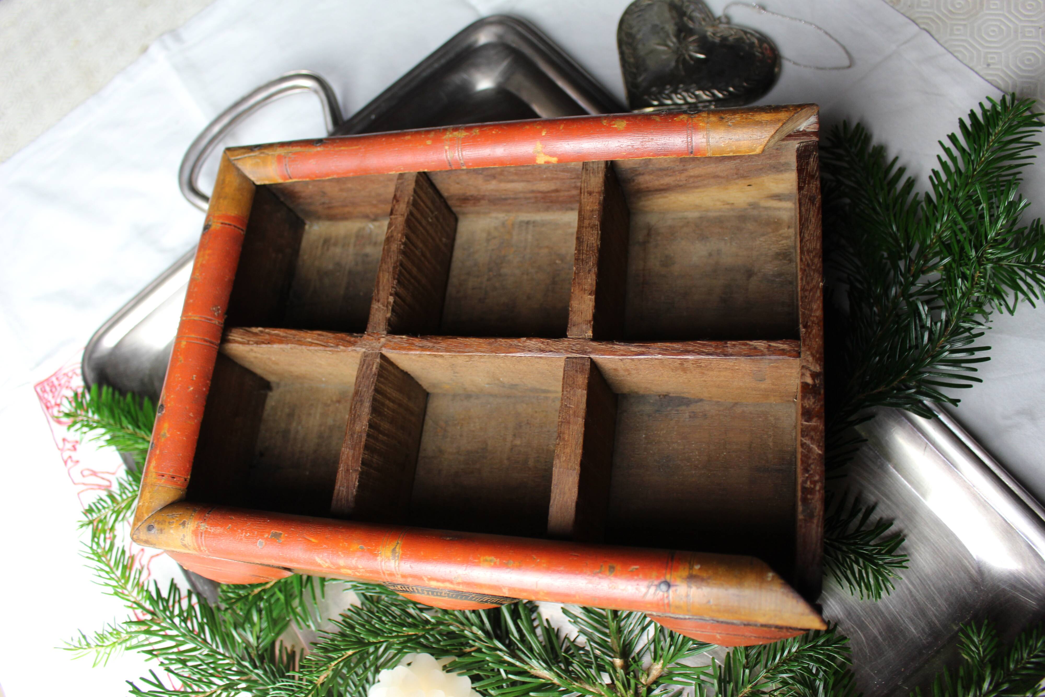 Asian wooden spice box