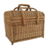 Old rattan suitcase