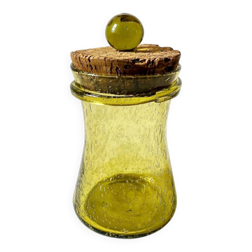 Bubble glass jar with lid, Biot glassware