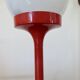 Tulip foot lamp, 1970, red lacquered aluminium and opaline