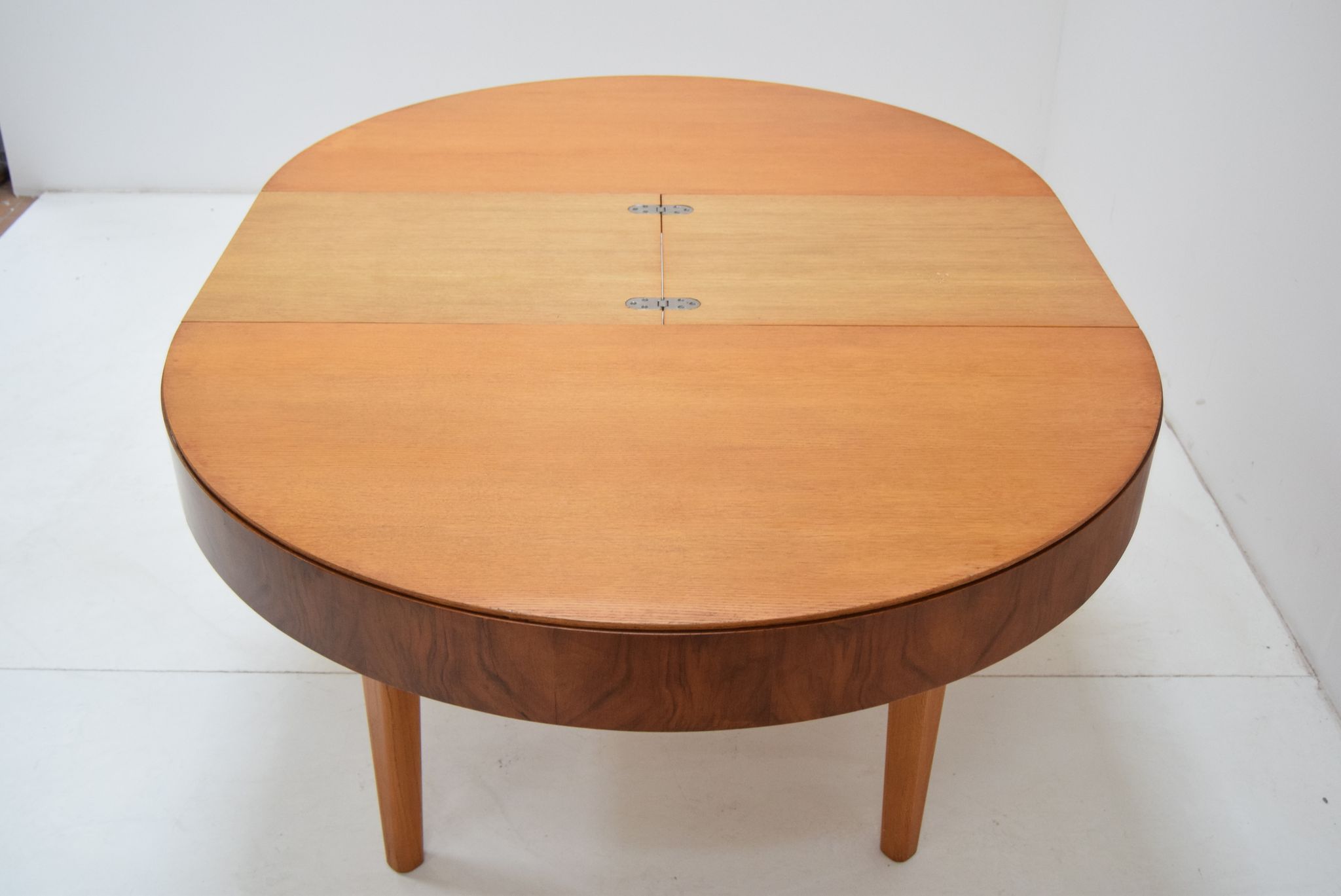 Mid-century  Round Folding dining table  by Jindrich Halabala ,Czechoslovakia,1950‘s.