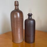 Pair of brown stoneware bottles