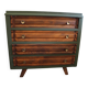 Commode vintage 4 tiroirs verte et bois