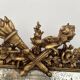 Louis XVI style mirror with parecloses in wood and gilded stucco, 19th century