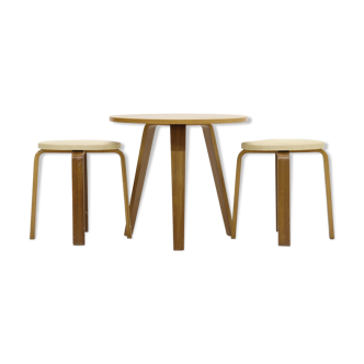 Set of 2 plywood stools by Cor Alons for Gouda den Boer, 1950s