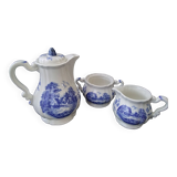 Cafetière sucrier et pot à crème Sarreguemines  modèle Romantic