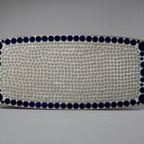 Grey and Blue Glass Mosaic Brass Mid-Century Modern Side Table