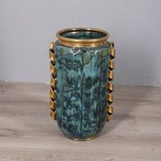 Large 1950s vintage decorated ceramic vase, Italian design