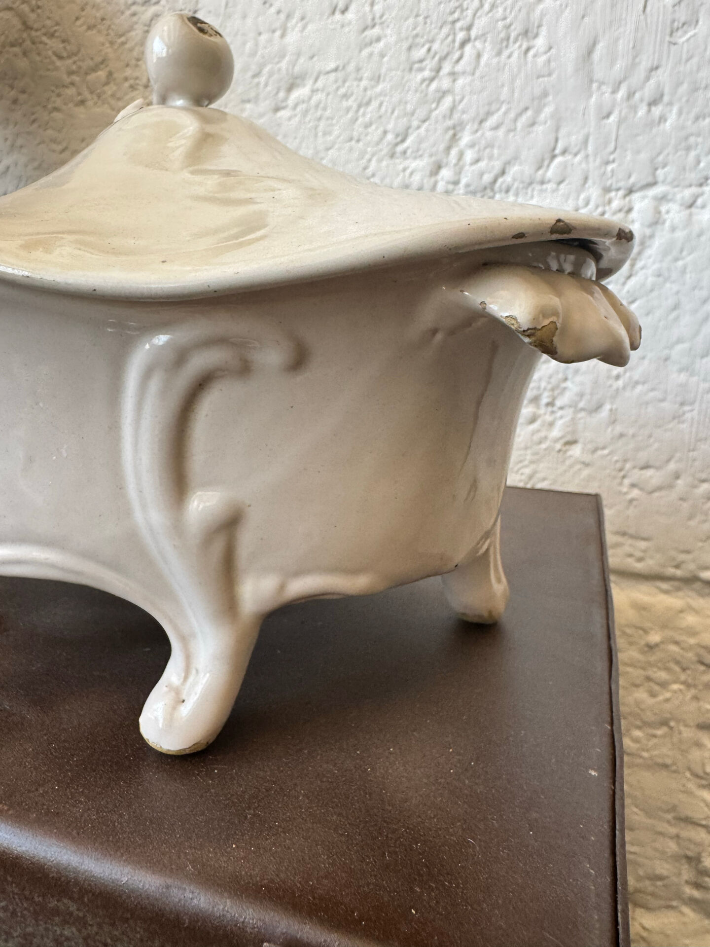 Moustiers earthenware vegetable dish 18th century