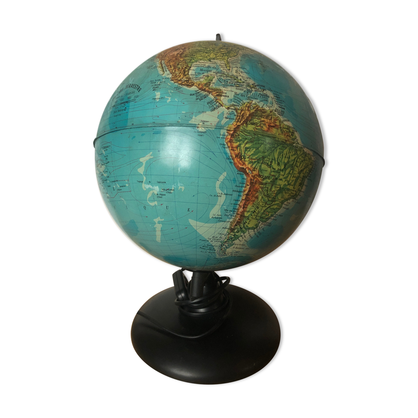 World map lamp
