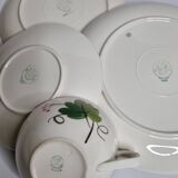 Breakfast service for two, cups, saucers and plates, 24 cm