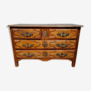 Commode arbalète louis xv en merisier massif vers 1900-1920