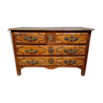 Commode arbalète louis xv en merisier massif vers 1900-1920